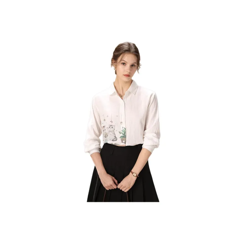 FENHONGMALI Shirt Women's White-0