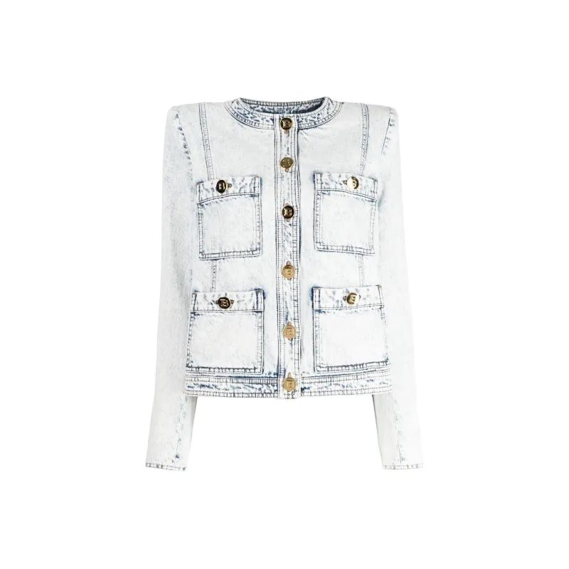 BALMAIN Jackets Women's Light Blue-0