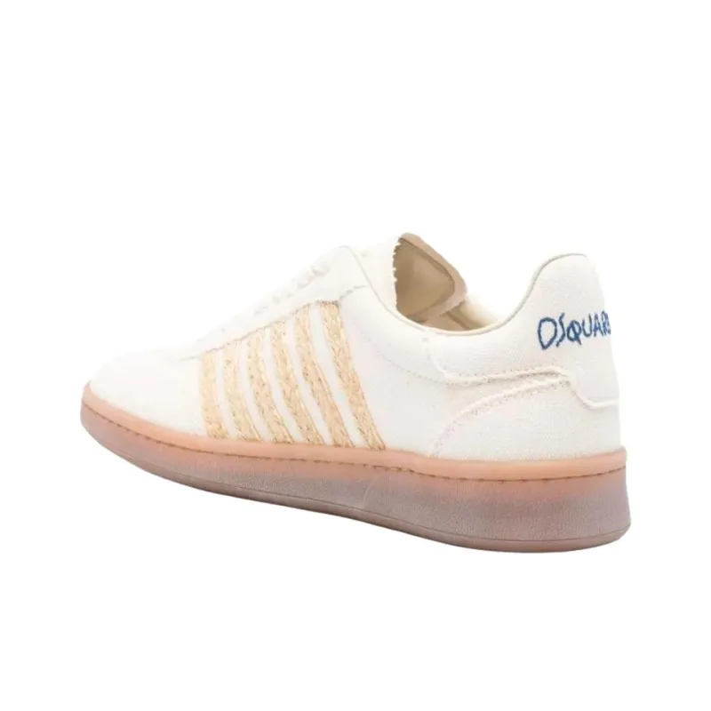 DSQUARED 2 Boxer Low Top Canvas Shoes Men's Beige-3