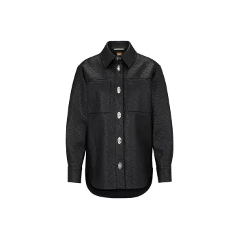 HUGO BOSS Monogram Embossed Button Up Shirt