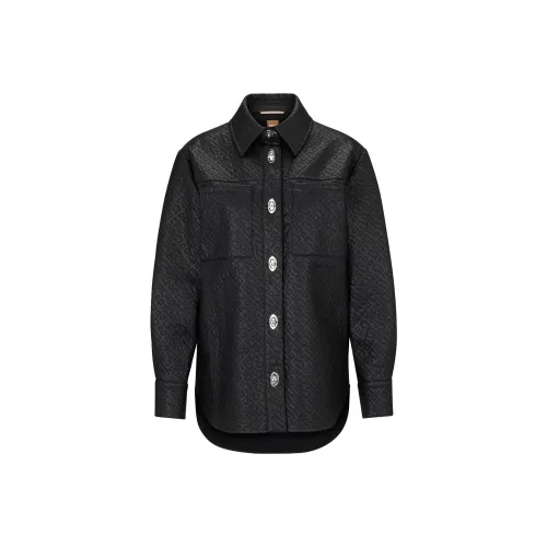 HUGO BOSS Monogram Embossed Button Up Shirt