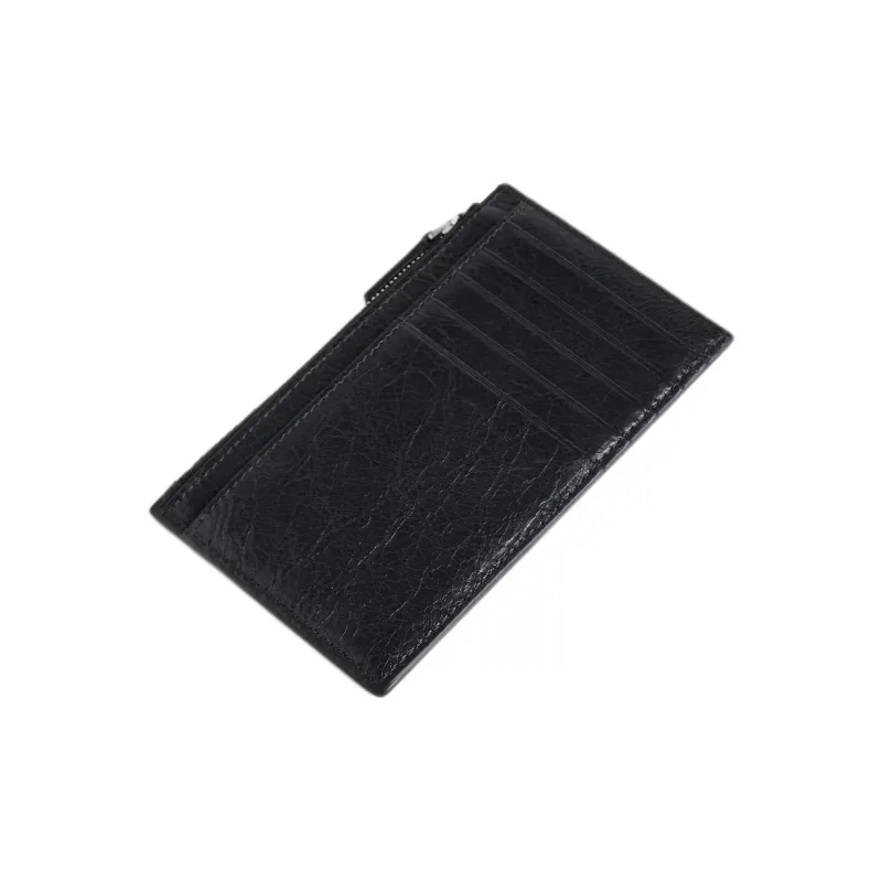 Balenciaga Cash Sheepskin Wallet Men's Black & Sky Blue-1