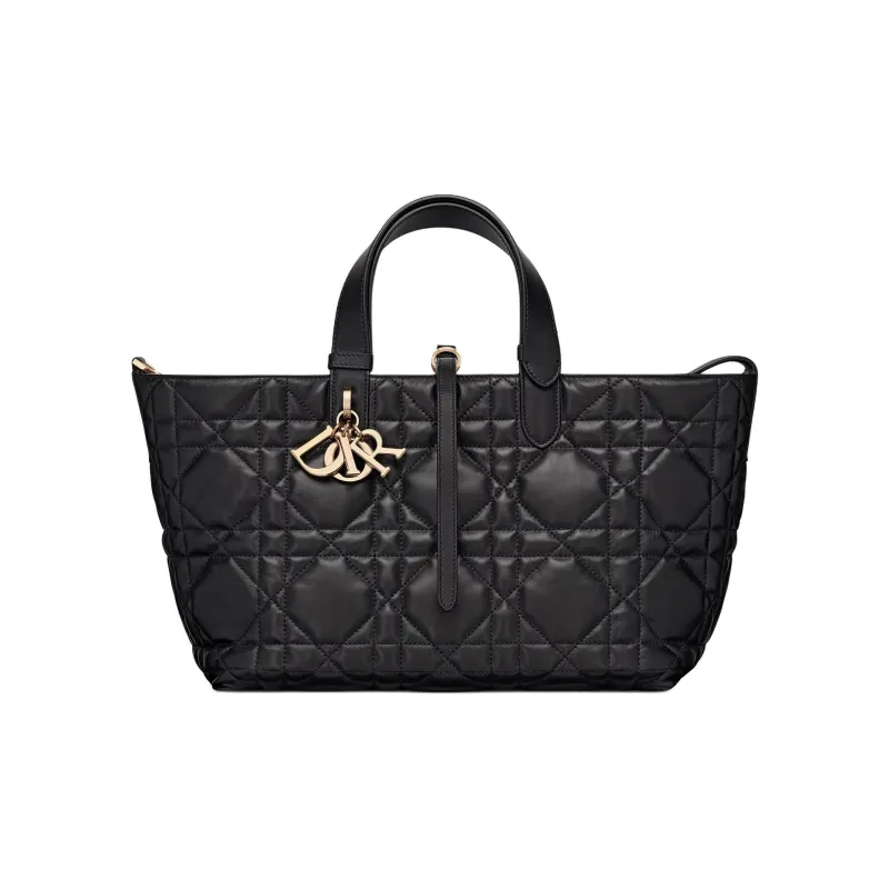 DIOR Toujours Cow Leather Native Bag, One Shoulder Handbag Medium Size Women's Black-0