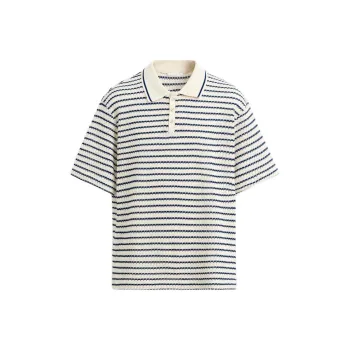 ZARA Polo Shirt Men's Nude/Sea Blue