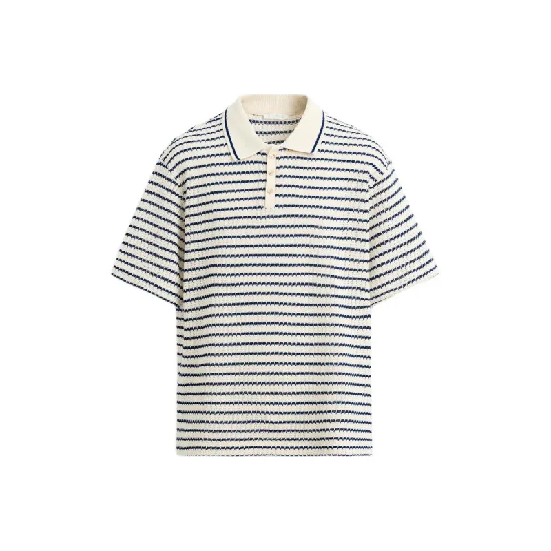ZARA Polo Shirt Men's Nude/Sea Blue-0