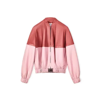 LOEWE Leather Bomber Jacket 'Pink'
