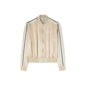 PALM ANGELS Striped Zipped Bomber Jacket
