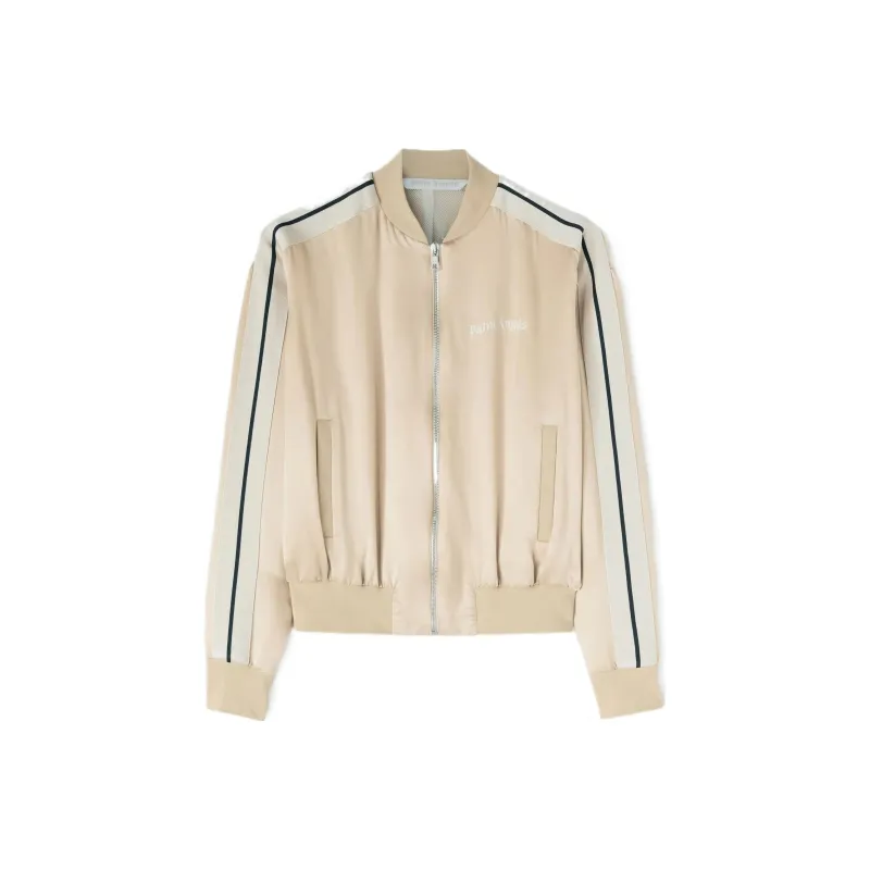PALM ANGELS Striped Zipped Bomber Jacket-0