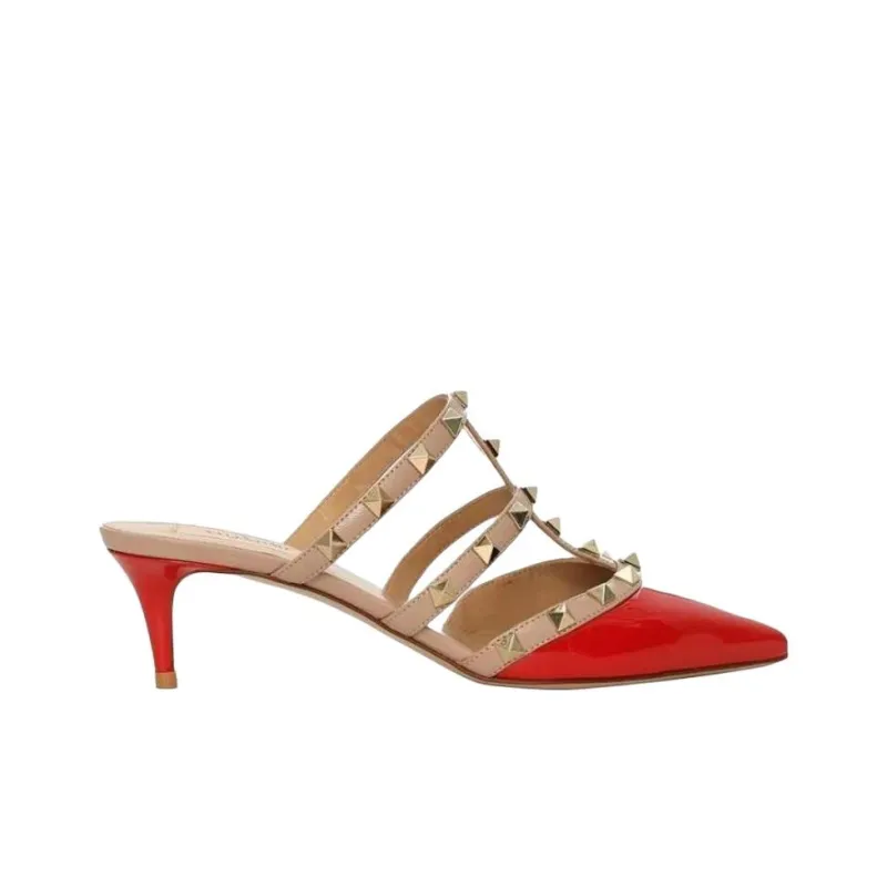 Valentino Closed Toe Slippers Women's Red-1