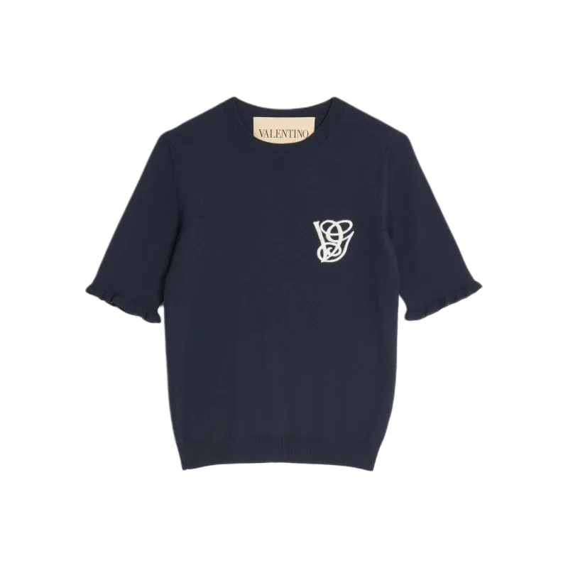 Valentino Embroidered Wool Top-0