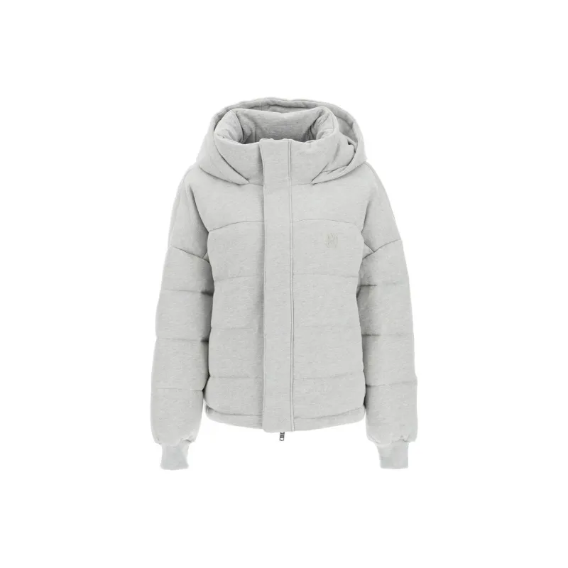 AMIRI SS22 Solid Color Hooded Moderate Down Jacket Women's Gray-0