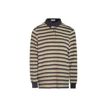 Little Pull Polo Shirt Women's Coffee Stripes