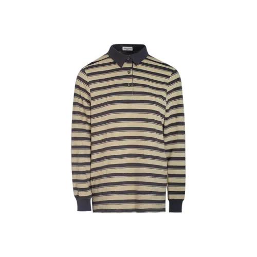 Little Pull Polo Shirt Women's Coffee Stripes