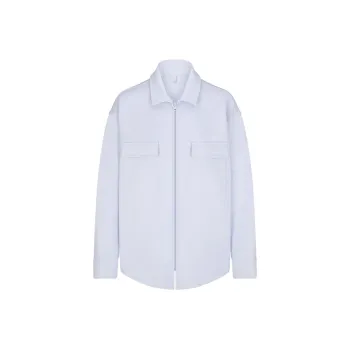 SKIMS COTTON FLEECE ZIP UP SHIRT JACKET Jackets Coats Women's PERIWINKLE/Daylily Multicolor