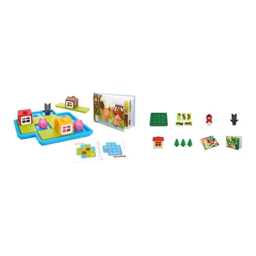 SmartGames 3 Pack Piglet, Red Hat, Fairy Tale Collection Set, Cultivating Spatial Imagination Board Games