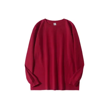 ZHONGBANGJICHU Drop Shoulder Sleeve T Shirt Women's Burgundy
