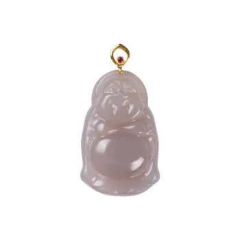 Execute The Blessing Hetian Jade Pendants Smoky Purple Unisex