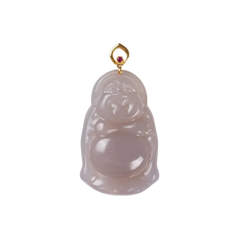 Execute The Blessing Hetian Jade Pendants Smoky Purple Unisex-0