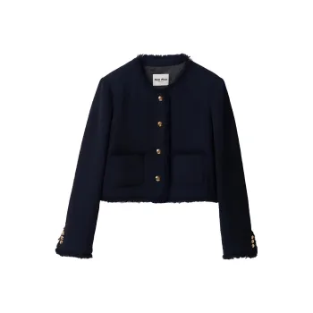 MIU MIU SS24 Jackets Coats Women's Marine Blue