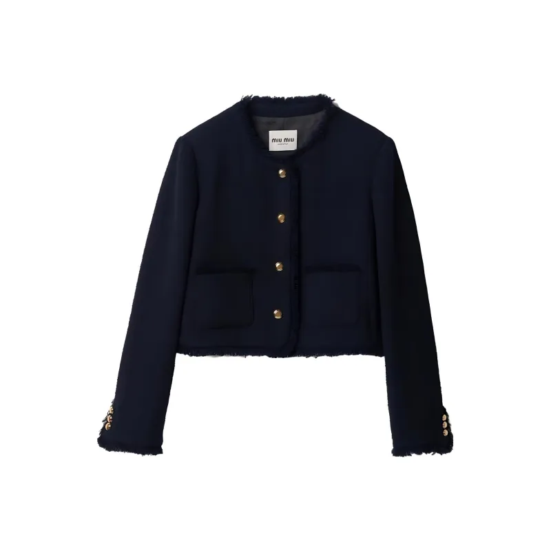 MIU MIU SS24 Jackets Coats Women's Marine Blue-0