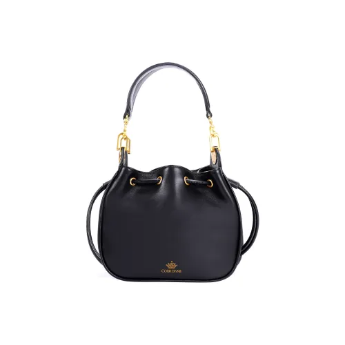 COURONNE Cow Leather Handbag Regular Women's Black/Flesh Pink