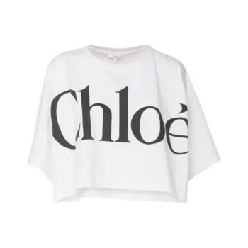 Chloé Logo Printed Cropped T Shirt