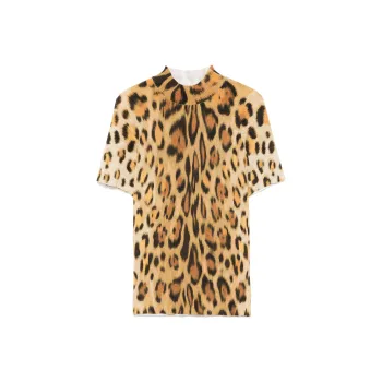 Oscar De La Renta Jaguar pattern T shirt