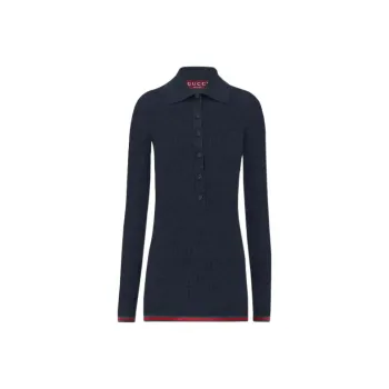 GUCCI SS24 Cashmere Sweater Women's Marine Blue