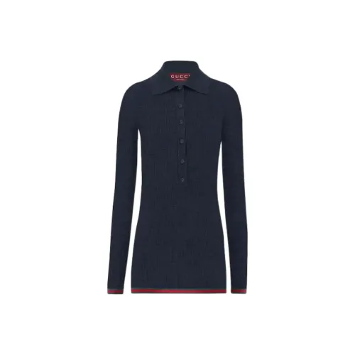 GUCCI SS24 Cashmere Sweater Women's Marine Blue