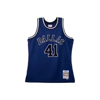 Mitchell & Ness x NBA SWINGMAN Fan Edition SS22 Off Court Chenille Dirk Nowitzki Basketball Jersey Unisex Blue