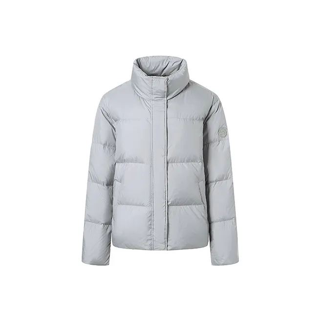 SylphlikeLoli Solid Color Stand Collar Loose Fit Thickened Cropped Down Jacket Women's-5