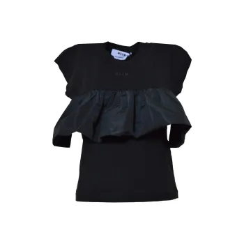 MSGM Ruffle-Detailed Cap-Sleeved Crewneck T-Shirt