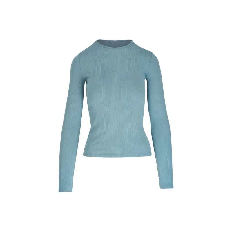 VINCE Ribbed knit Cotton T shirt-0