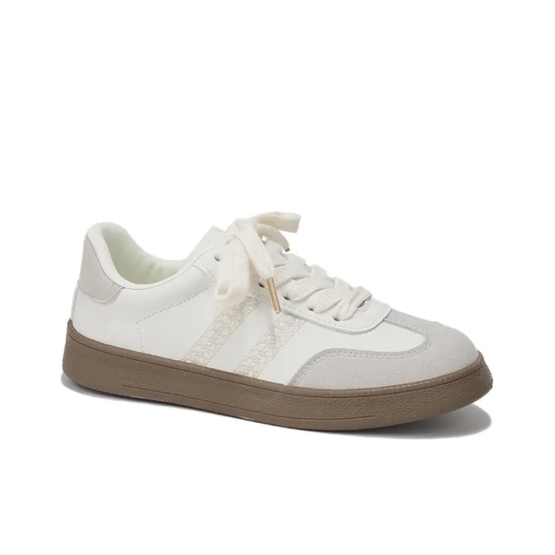 SUPEREDGE Breathable Lightweight Rebound Low Top Casual Shoes Women's White-1