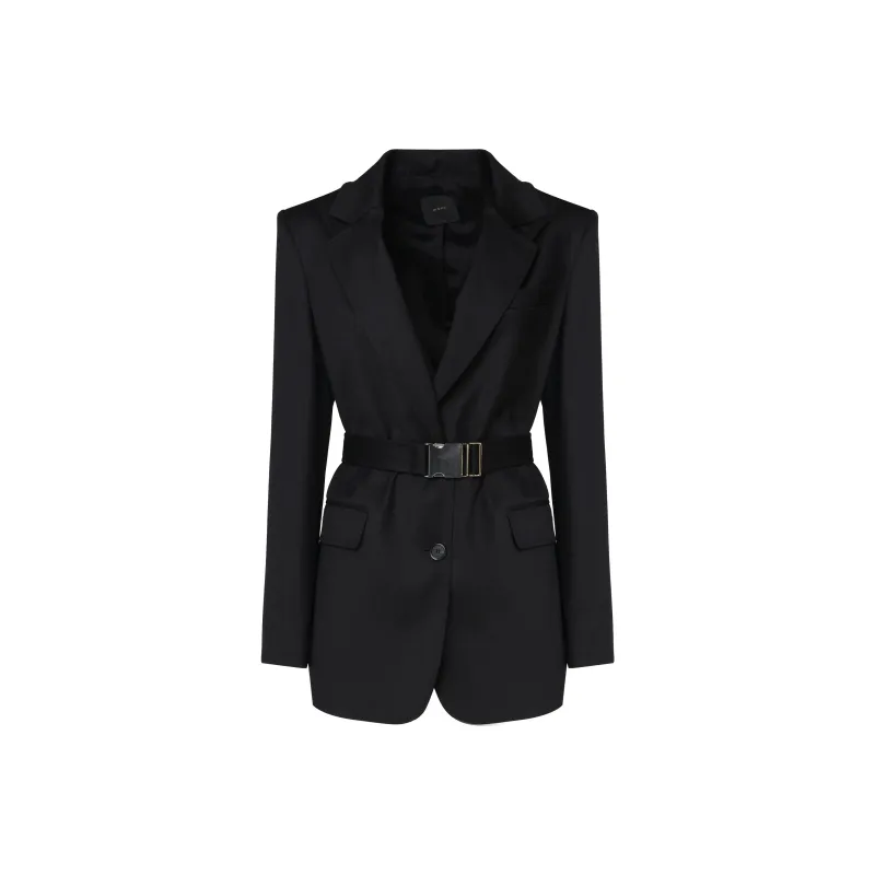 PINKO Single-Breasted Belted Blazer-0