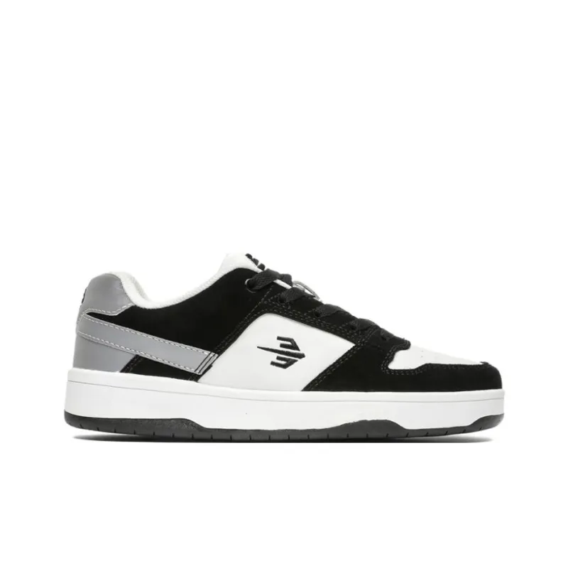 Sharp Crowds Slip Resistant Cushioning Abrasion Resistant Low Top Skateboard Shoes Unisex Black White-1