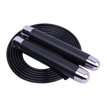 ZINGIS Fitness Training Non Countable Jump Ropes Adults PU Cord 2.85m Black