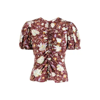 Ulla Johnson Elise Ruched silk Blouse