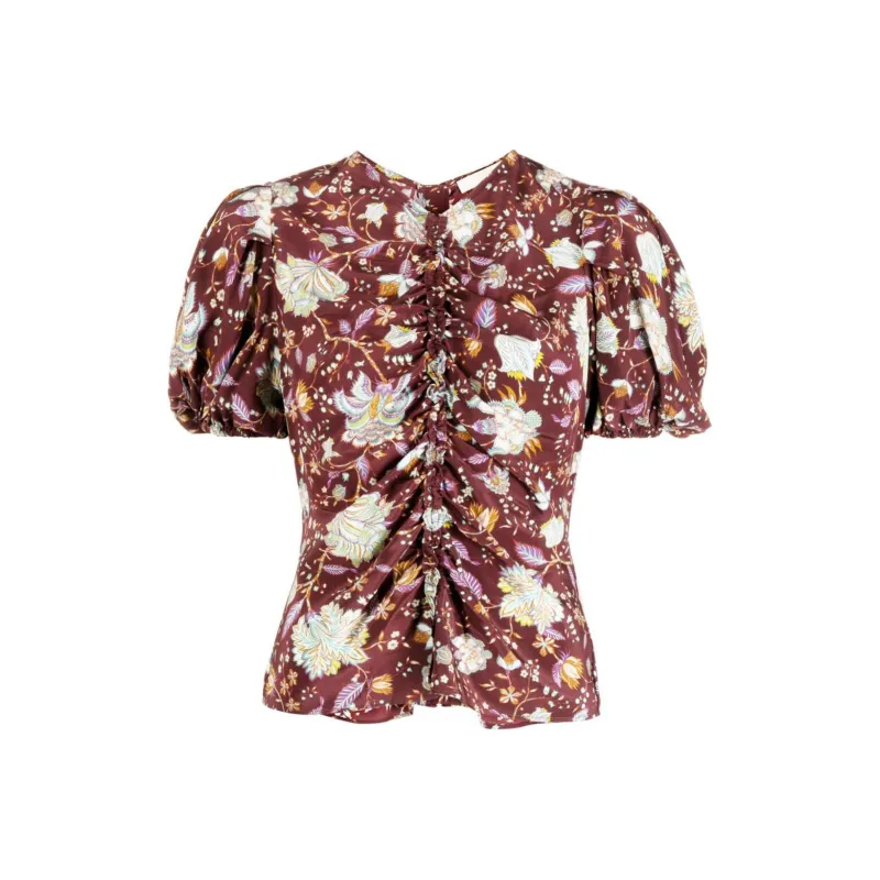 Ulla Johnson Elise Ruched silk Blouse-0