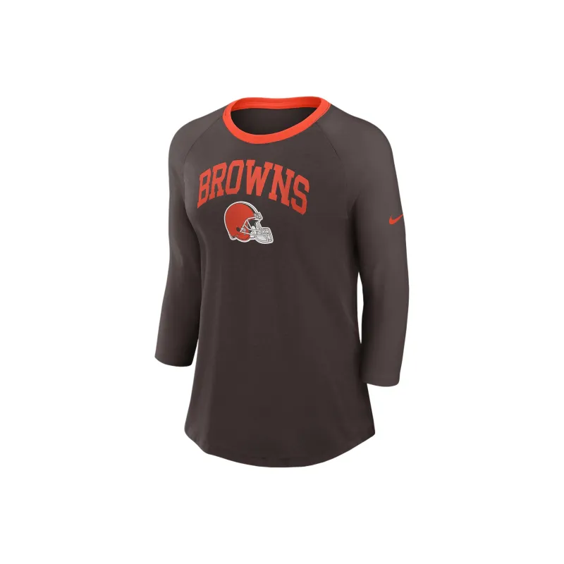 Nike Cleveland Browns Women's Nike Nfl 3/4 Sleeve T Shirt-0
