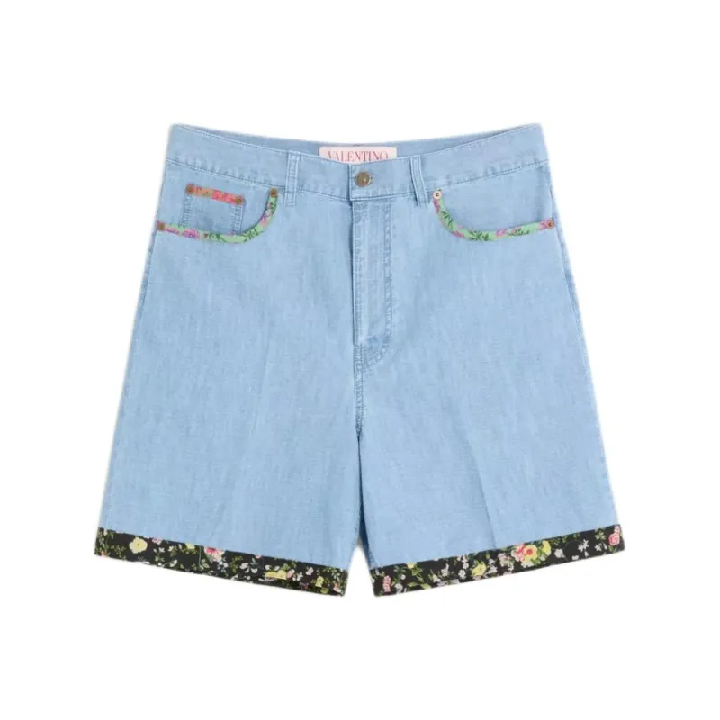 Valentino SS25 Denim Shorts Men's Blue-0