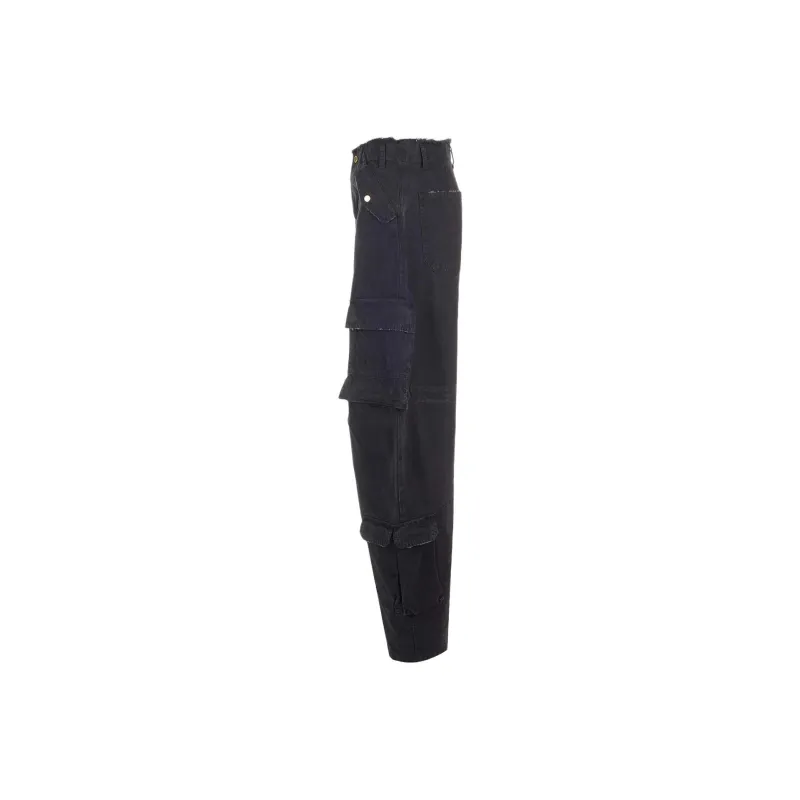 DARKPARK Contrast stitching Cotton Wide leg Jeans-2