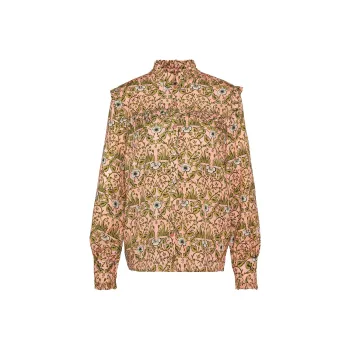 BARBOUR x William Morris Gallery Isabella FW24 Shirt Women's Pink Green