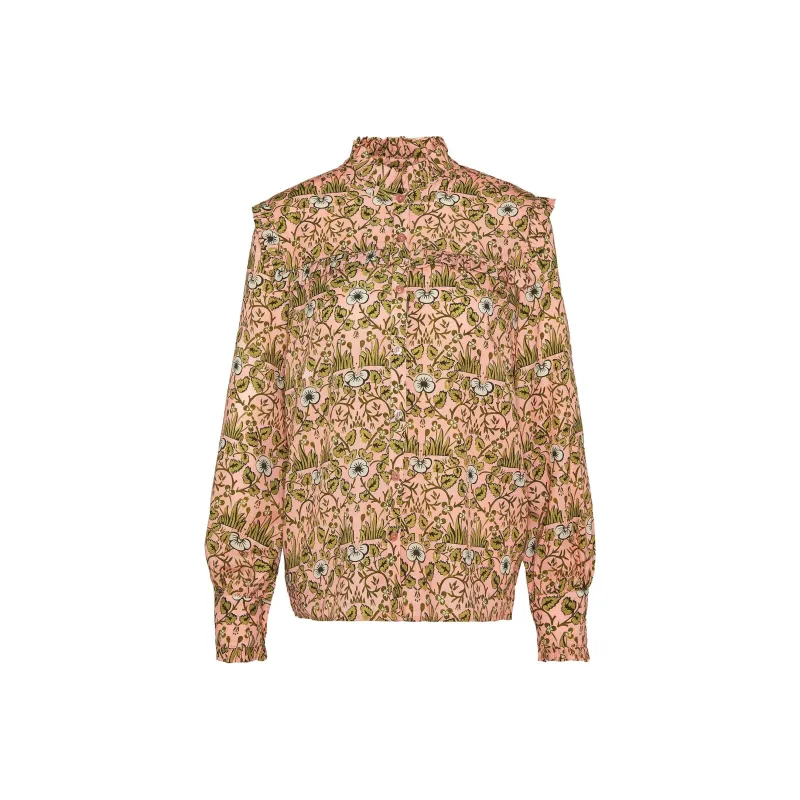 BARBOUR x William Morris Gallery Isabella FW24 Shirt Women's Pink Green-0