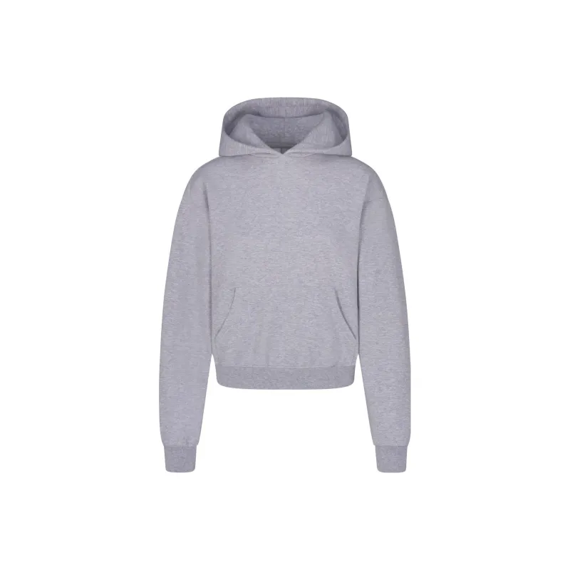 SKIMS COTTON FLEECE CLASSIC HOODIE Sweatshirt Women's Heather Grey/Stone Heather-0