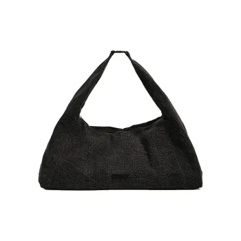 Bullrun Canvas Shoulder Bag Large Size Women's Black