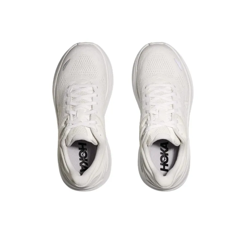 HOKA ONE ONE Bondi 9 Anti Slip Wear Resistant Low Top Training Running Shoes Women's White-2