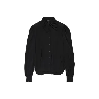 Balenciaga Bow Detailed Long Sleeve Shirt