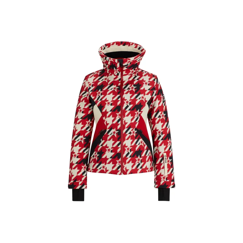 HUGO BOSS x PERFECT MOMENT Collaboration Ski Jacket With Houndstooth Motif Jackets Coats Women's Red-0