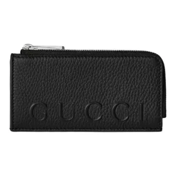 GUCCI Grain Leather Wallet Men's Black